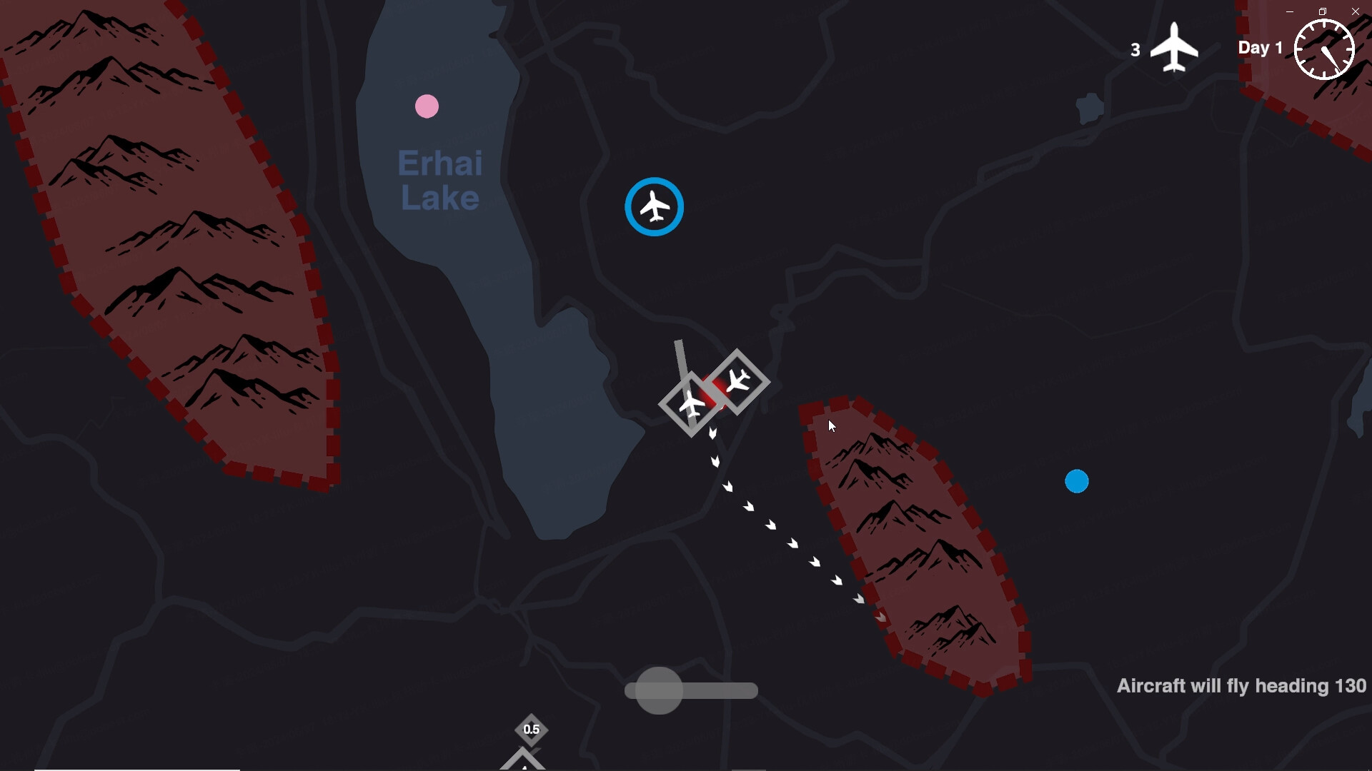 迷你空管：夜航航路与塔台界面